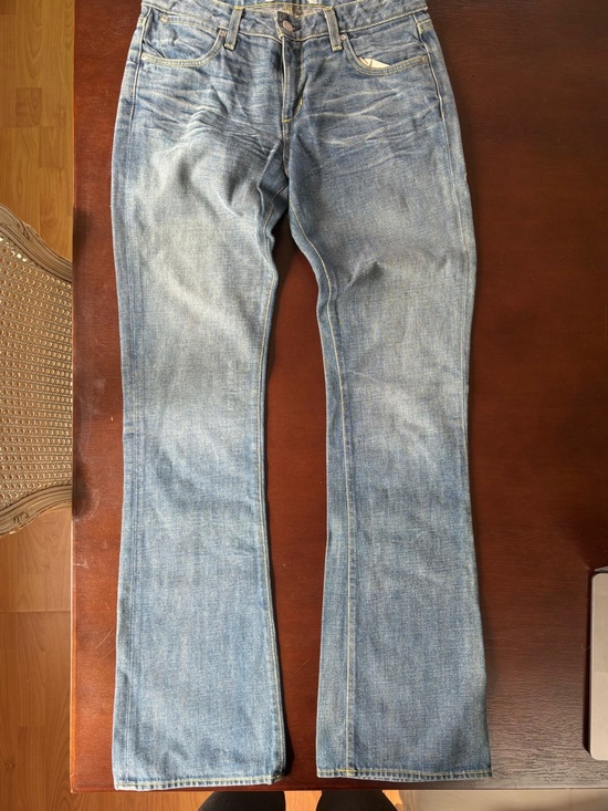 Paper Denim & Cloth Denim - Paper Denim & Cloth light blue jeans with yellow stitching y2k